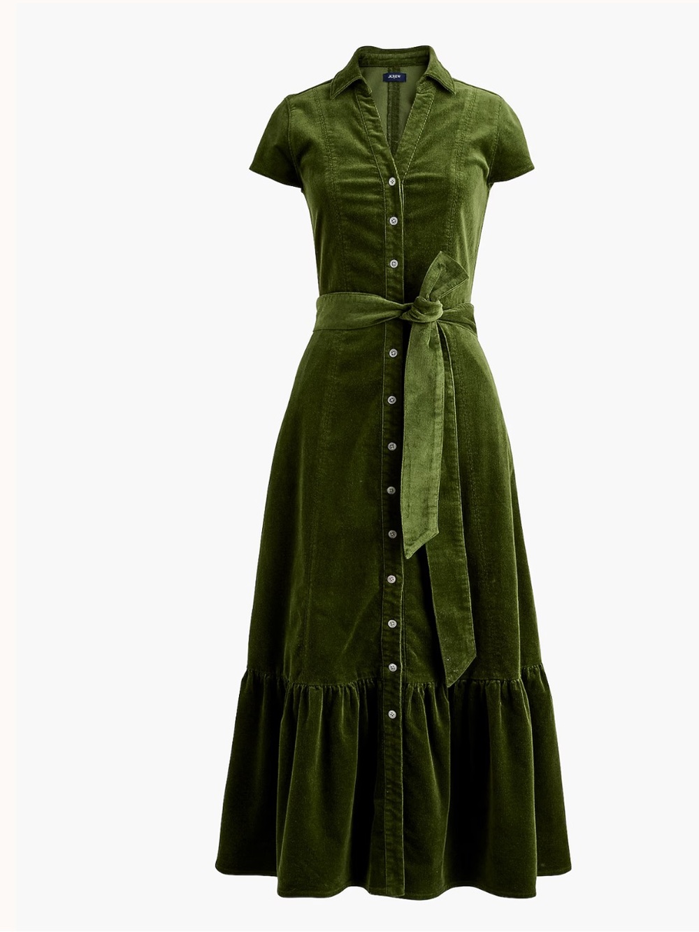 J.Crew Corduroy Tiered Midi Shirt Dress 12 NWT - Picture 2 of 6